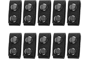 LUSOFIE 10 Piezas Cinturón de Nailon Resistente con Cierres a Presión Dobles Trabillas Negras para Coser para Deportes Al Aire Libre Fijación de Cinturón Cinturón de Seguridad Táctico Cinturón de Policía