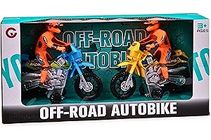 SGM 2 Pack Motorcycle Toy Bikes with Driver Figures | Friction Powered Motorbike Set for Kids | Durable Racing Toy Bikes for Boys & Girls | Pretend Play Vehicles for Age 3+