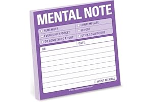 1-Count Knock Knock Mental Note Sticky Notes, to Do List Notepads, 3 x 3-inches Each