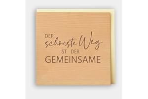‎HOLZGRUSSKARTEN.AT Original Holzgrusskarte - Hochzeitskarte für besondere Glückwünsche zur Hochzeit, Motiv "Der schönste Weg", Kirschholz, Hochzeitsbillet, Glückwunschkarte, Postkarte, Geschenkkarte für Ehepaar