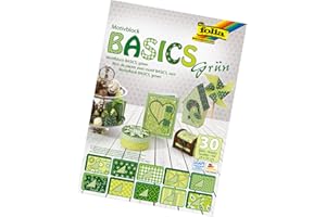 Folia Bringmann Basics Motif bloc Papier Craft 24 x 34 cm 30 feuilles Vert clair