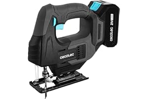 Cecotec Sierra de Calar Batería MultiCut 500 Vision Liberty. Caladora Inalámbrica con Batería NEX21 V 2 Ah de 21V, 0-2400rpm, Cambio Mandril sin Llave, Láser Guía, Luz LED, 8 Sierras y Regla Guía