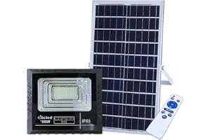 Clicled Faro Led da Esterno Con Pannello Solare 100W Indicatore Di Carica Luce Fredda Faro Solare Luci solari da Giardino Crepuscolare