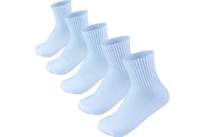 Boys White Short Crew - Comfort Welt Socks 5 Pairs Pack