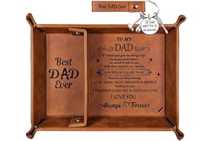 CHARFIA Dad Birthday Gifts, Valet Tray Gifts for Dad Daddy Gifts from Daughter, Bedside Organiser Dad Gifts Birthday Presents for Dad Daddy Valentines Gifts Christmas Dad Gift Mens Gifts