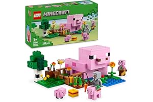 LEGO Minecraft La Maison de Porcelet - Jouet de Construction avec Figurine de Héros, Mobs, Ferme & Biome de la Forêt - Cadeau pour Gamer, Fille ou Garçon dès 7 Ans 21268
