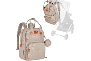 ms Sac à dos de rangement pour bébé, grand sac multifonctionnel pour bébé, porte-tétine et pour maman et papa (unisexe) - Idéal comme cadeau