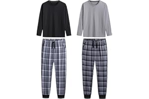 THE ESSENTIALS WARDROBE Boys 2 Pack Pyjama Set Long & Short Sleeve Supersoft Smooth Touch Fabric, Elasticated Waist with Drawstring, Side Pockets & Neck Rib Super Soft & Comfortable Kids Sleepwear Nightwear