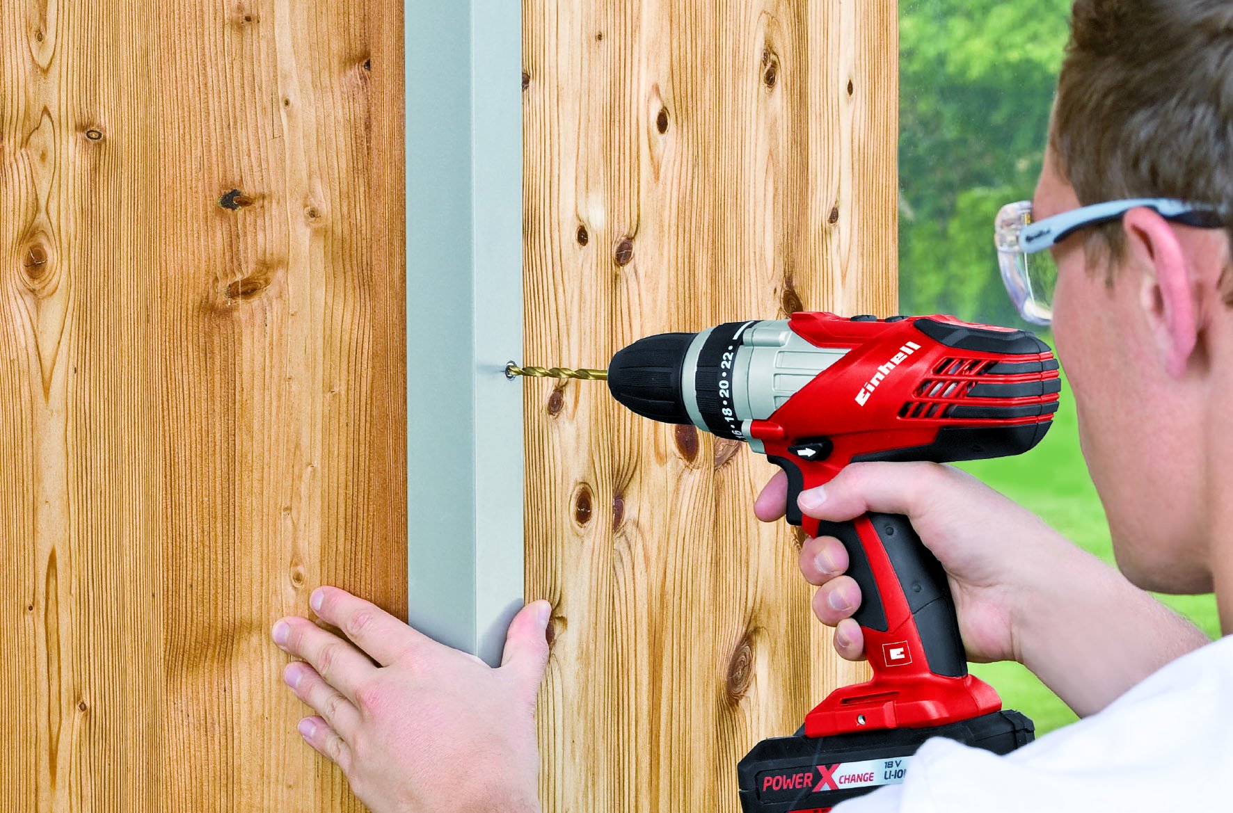 Einhell-Akkuschrauber-TE-CD-18-Li-Set-Power-X-Change-Lithium-Ionen-18-V-2-Gang-48-Nm-LED-Licht-Koffer-inkl-15-Ah-Akku-Ladegert