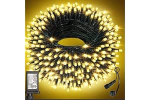 wisdom line Guirlande lumineuse de Noël, 50 m, 1000 LED, 8 modes, étanche, pour intérieur et extérieur (warmwhite1000led)