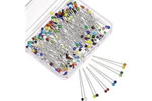 Smukdoo Glass Head Pins,250 Pieces Straight Glass Ball Pins for Dressmaking,Sewing Projects,Crafts,38mm