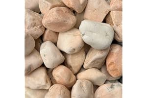 CENTRO NATURA & PET SHOP Sassi Ciottoli Decorativi Color Rosa Corallo per Giardino Aiuole Vasi da Esterno Granulometria 25-40mm Confezione 25kg