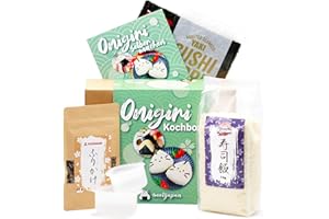 Onigiri Kochset für japanische Reisdreiecke – für 18 Reisbällchen, 5-teilige DIY Onigiri Box, inkl. 3 Rezeptideen, vegan, Geschenkidee für Anime Fan
