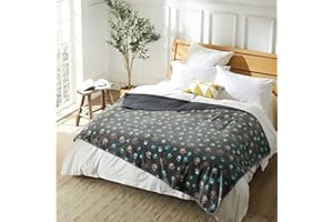 Allisandro Wodoodporny koc 200 × 140 cm na kanapę, krzesła, samochód lub łóżko, można prać w pralce, trójwarstwowy, techniczny, wodoodporny ochraniacz na meble z uroczym nadrukiem łap, dla średnich i