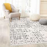 Aden Kaymaz Taban Halı, Aden Sierra 2, Makinada Yıkanabilir Ş&ouml;nil Dokuma Halı (Beyaz - 100 x 150 cm)