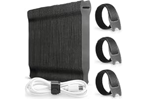 Alyvisun 120 szt. opasek kablowych wielokrotnego użytku, 150 x 12 mm, czarny, nylonowy kabel na rzep, schludny - idealne do słuchawek, telefonów, elektroniki, paski do zarządzania kablami pod