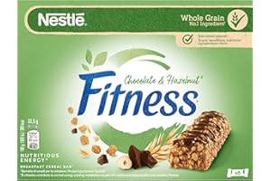 FITNESS Chocolate Hazelnut Barrette Cereali Integrali con Cioccolato al Latte e gusto Nocciola, 6 Barrette da 22,5g (135g)