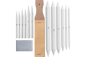 Mr. Pen Blending Stump 13 pièces + 1 gomme artistique estomper les souches pour dessin crayons d'ombrage pour esquisse crayon de mélange bâtonnets pour dessin outil de mélange et outils de dessin