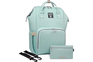 Pomelo Best Mochila de Pañales y Biberones, Isoterma (biberones), Impermeable, Gran Capacidad y Compartimiento Múltiple, Mochila Cambiador pañales Puede Colgarse Sobre la Silla de Bebés