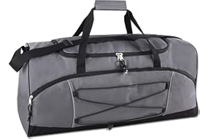 TRAIL MAKER 60 Litre Duffle Bag – Heavy Duty Extra Large Sports Gym Equipment Travel Duffel Bag for Men and Women (Grey)