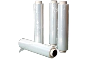 Unbekannt 4 Großrollen Frischhaltefolie 450 mm x 300 m Polyethylen (PE) Profi-Rollen