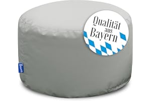 ‎BRUNI Bruni Pouf Sitzhocker L in Felsgrau – runder Sitzpouf, Indoor und Outdoor als Fußhocker, Yoga-Sitzkissen, Meditationskissen geeignet, in Deutschland gefertigt