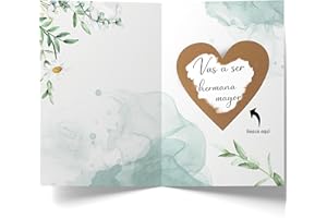 Cheerset Tarjeta Rasca Anunciar Embarazo Vas a ser Hermana mayor con sobre (Hermana mayor)