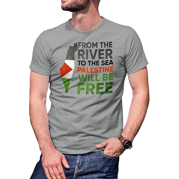 T-shirt Homme Free Palestine - Coton Qualité Premium - Impression UE