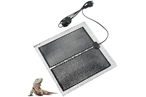 MaxEarn 14W 28x28cm Reptile Heizmatte mit Wärmedämmfolie, Einstellbar Wärmematte Terrarium mit Temperaturregelung, Heizkissen Wärmekissen für Reptilien Amphibien Schildkröte Schlangen Eidechse Spinne