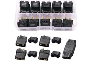 YIXISI 5 Pairs XT90 Battery Connettore, XT90 Guaina Connettore Spina, XT90 Connettore Maschio Femmina, per Batteria Lipo RC Aerei Auto, Nero