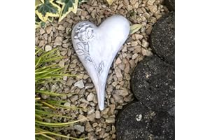 RDI Grabherz Herz mit Rose Grabschmuck Dekoherz Dekoration Trauerherz asymetrisch 20cm