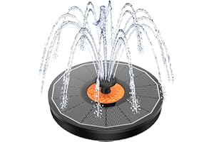 Yzert Solar Springbrunnen für Außen 2025 Upgraded, 3.5W Solarbrunnen für Draussen mit 7 Düsen, Solar Teichpumpe Solar Schwimmender Fontäne Pumpe für Garten, Vogel-Bad, Teich, Wasserspiel (Schwarz)
