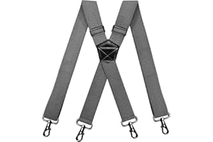 RIONA Réglable élastiques Hommes Bretelles Suspender X-Forme 3.8 cm Extra Fort avec 4 Clips Métalliques Diverses Couleurs