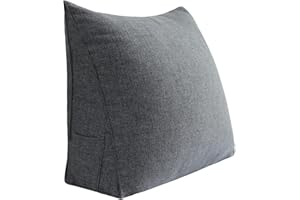 ‎JOHNEAR Johnear Rückenkissen Keilkissen Bett Lesekissen，Rückenlehne Kissen für Sofa Lendenkissen Bettkopfteil, Dreieckige Bettkeil Bücherkissen Stützkissen （Grau 2，60cm）