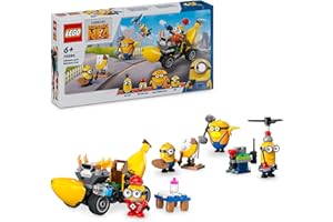 LEGO GRU 4: Mi Villano Favorito Minions y Coche Banana de Juguete de Construcción con 4 Figuras Inc. Dave y Mel, Regalo para Niños y Niñas de 6 Años o Más Fans de la Película 75580