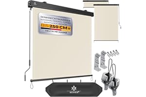 KESSER® Toldo Vertical para Exteriores, toldo Enrollable para Balcones, protección Solar y de la intimidad, protección Solar, toldo para Exteriores, Balcones y terrazas, Beige, 140 x 250cm