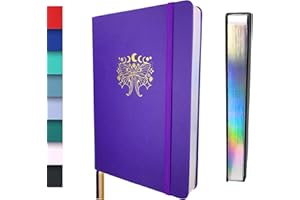 Schloss Planner A5 Bullet Journal | 180 g/m² extra dickes Bambus Papier | 160 Seiten | Gepunktet/Dot Grid | Nachhaltiges Notizbuch/Tagebuch | Silberner Buchschnitt (Schmetterling, Lila)