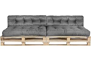 ‎MAKOSAS MAKOSAS Palettenkissen | Palettenpolster | Palettenauflagen | Palettenpolster | Palettenmöbel | Palettensofa Sitzkissen Set (4er Set (2 * 120x80 cm + 2 * 120x40 cm))