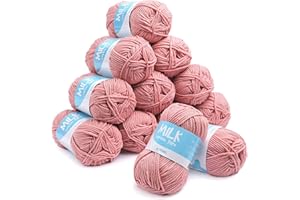Fil à Crocheter Doux,ilauke Lot de 12 Pelotes Pelotes de Laine et Fils 100% Acrylique Laine Bébé à Tricoter Ultra Douce,Grosse Pelotes Laine à Tricoter Épaisse pour les Vêtements,Chaussures,Poupées