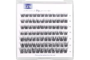 LZM Fałszywe Rzęsy False Eyelashes 8-14mm D Curl Sztuczne Rzęsy Naturalna Rzęsy Ręcznie Robione Diy Rzęsy W Domu Individual Eyelashes Cluster Lashes (Moon)