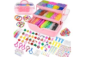Sanlebi 15000+ PCS Gomas Para Hacer Pulseras Kit - 32 Colores DIY Gomitas para Pulseras y Collares Elasticas Colores Loom Bands Bricolaje Manualidad Regalos para Niños Niña
