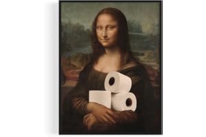 OHBIMBA Poster Da Parete Stampe Quadri Umoristici Decorazione Bagno Quadro Divertente Stile Rinascimentale Idea Regalo Originale Toilette WC Simpatico Casa Parete Interni - Senza cornice - 30x40cm