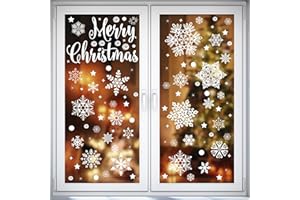 275 Adesivi Natalizi per Finestre, Moxled Fiocchi di Neve Vetrofanie Natalizie, Riutilizzabili Adesivo Statico PVC Adesivi per Vetrine Porte Vetro Casa Invernali Fiocchi di Neve Decorazioni Natalizie