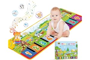 MOONTOY Tappeto Musicale con 18 Suoni e 9 Tastiere Pianoforte per Bambini 1-4 Anni