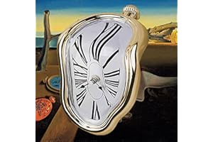 FAREVER Schmelzende Uhr, Salvador Dali Uhr geschmolzene Uhr für dekoratives Heimbüro, Regal, Schreibtisch, Tisch, lustiges kreatives Geschenk, Rom Gold
