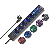 Brennenstuhl Gamer prizi GSL 05 USB LED aydınlatmalı 5 Soketli &ccedil;oklu priz (oyun kurulumu i&ccedil;in LED renk değişimi)