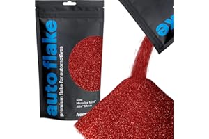 Hemway Automobile Métal Flake Glitter MICROFINE 1/256" 0.1mm 0,004" Peinture métal additif 100 microns Flake 100 g pour une utilisation avec voiture vélo Van Truck Wagon Automotive (Rouge)