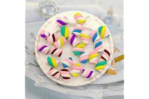 XCSJ 25 PCS Realistiche Marshmallow Finti Marshmallow Modello Cibo Artificiale Realistico Falso Marshmallow Mini Realistico Cibo Dessert Per Decorazione, Modello Di Cibo, Fotografia, Fai Da Te