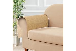 Naturoom Armchair Covers for Arms, Sofa Arm Protector Covers Faux Linen Armrest Cover Slipcover for Living Room Couch Recliner Chair, Recliner Arm Covers, 2 Pack, Golden Yellow