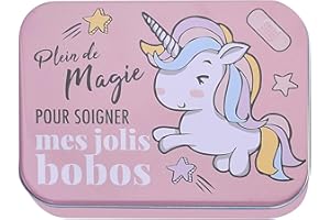 MEVSIM STORE Licorne Pansements Enfants – Boîte en Métal avec 24 Pansements Colorés – Waterproof & Hypoallergénique – Pansement Enfant pour Peau Sensible – Idéal École, Voyage & Premiers Secours